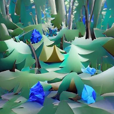 Enchanting Blue Forest Landscape