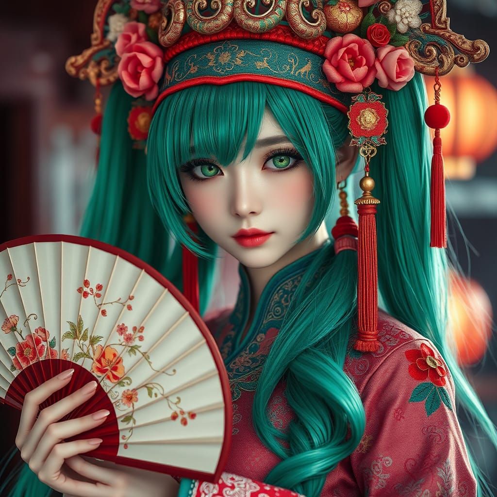 Hatsune Miku in Traditional Chinese Dress
