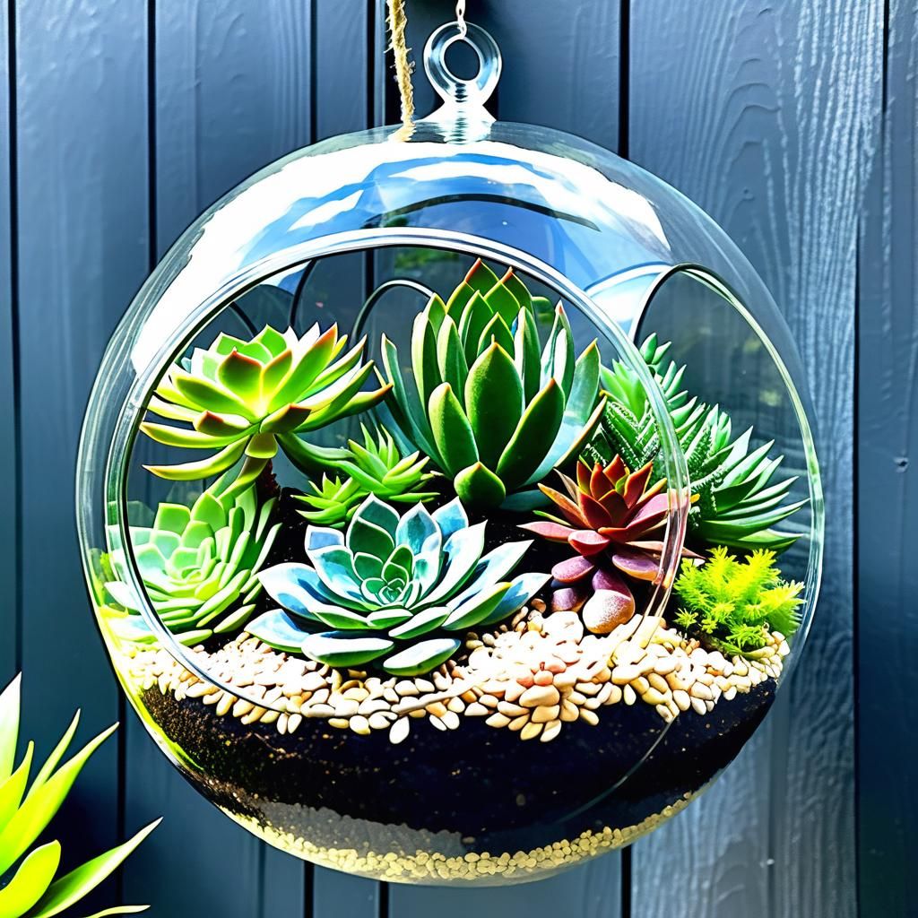 Giant Hanging Terrarium Succulents
