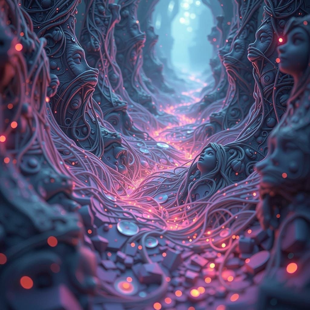 Interconnected Existence in Timeless Digital Art