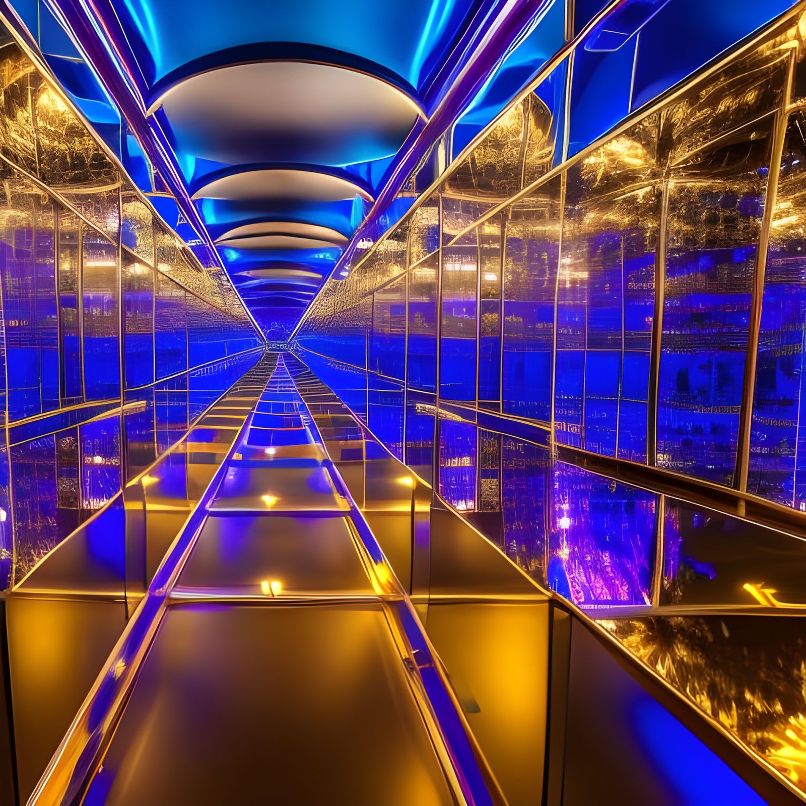 Huge hall in the Mirror Maze