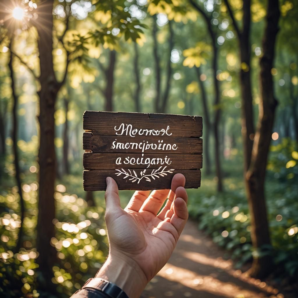 Glowing Sign of Guidance in Dreamy Sunlight