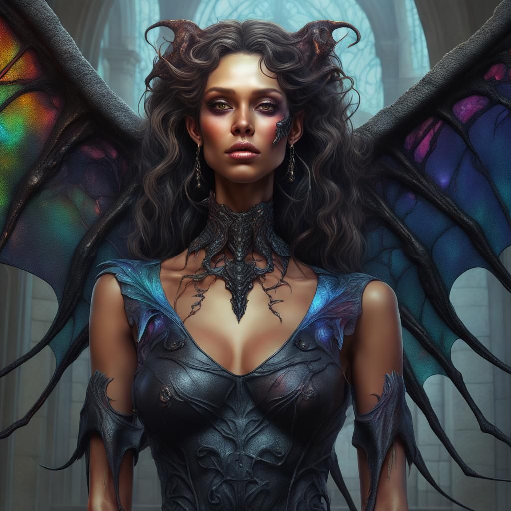 Anthromorphic Gargoyle Hybrid in Surrealist Art Style