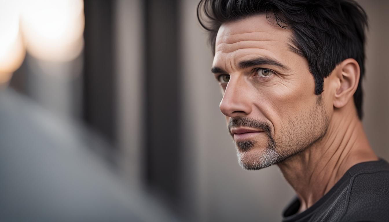 Attractive Man in his 40s, Hyper Realistic Portrait