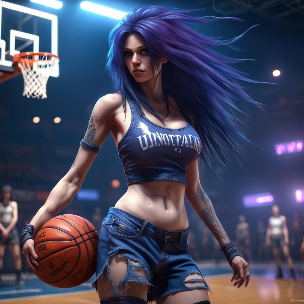 Basketball Girl: Dark Fantasy Concept Art