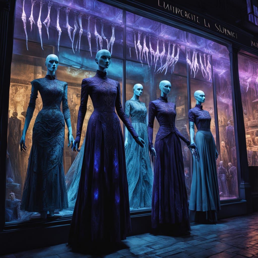 Gothic Mannequins Awaken in Midnight Mall