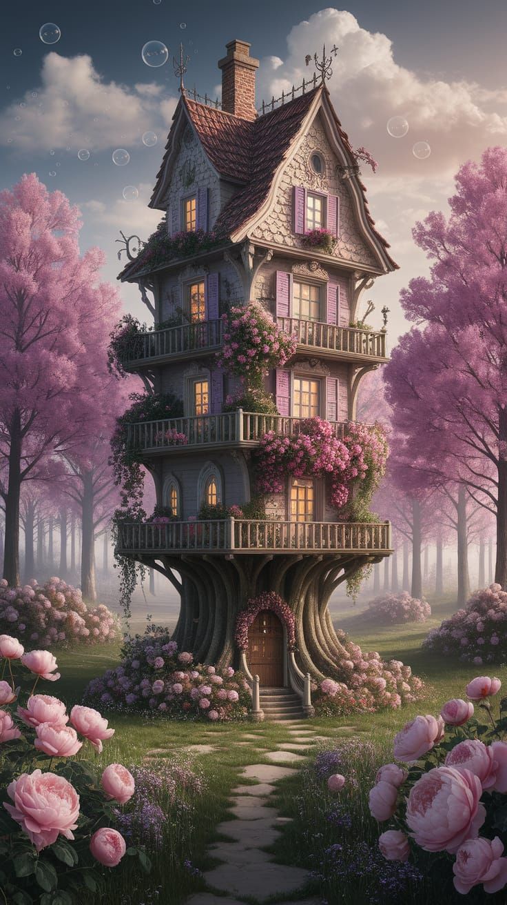 Whimsical Fairy Boot House in Magical Forest
