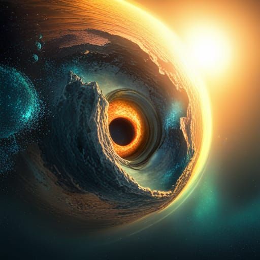 Black Hole Swallowing Sun in 3D Game Style