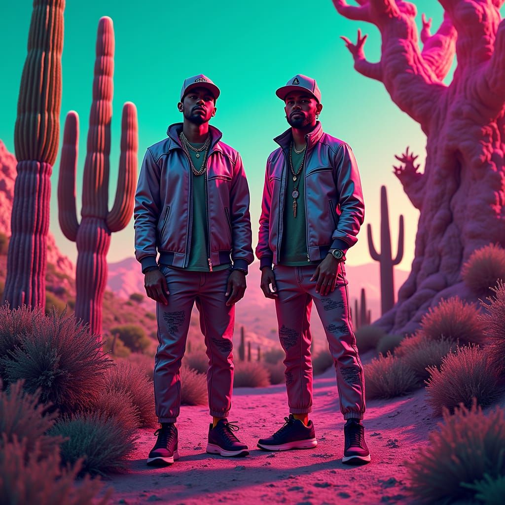 Sativa Sons Album Art: Psychedelic Texas Desert