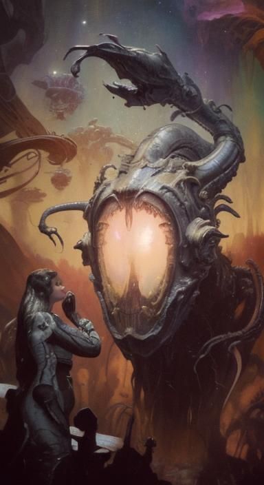 Colorful Space Graffiti Art in Spectral Style