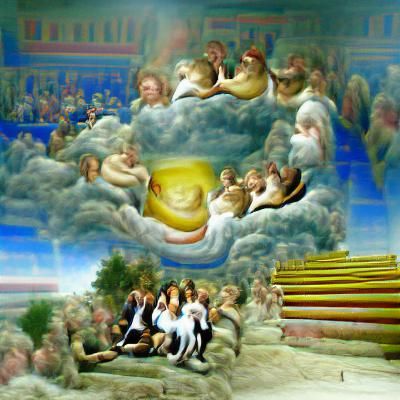 Renaissance Painting of a Heavenly Palace