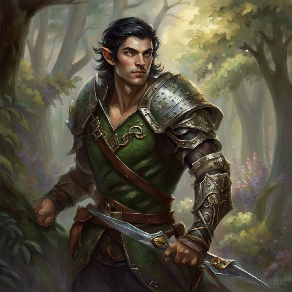 Wood Elf with Rapier in Ethereal Fantasy Style