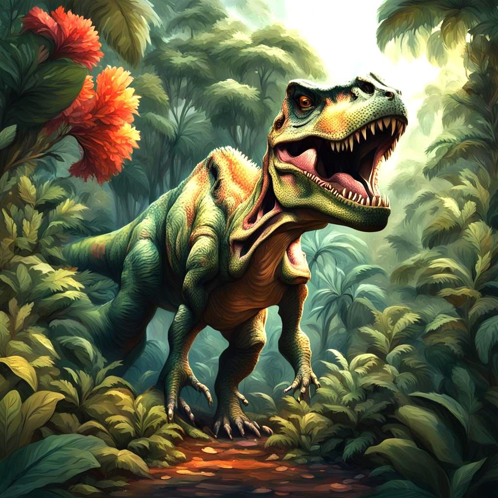 T-Rex in a jungle
