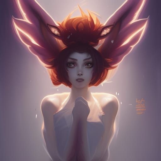 Demonic Eldridge Eevee Portrait in Hyperdetailed Style