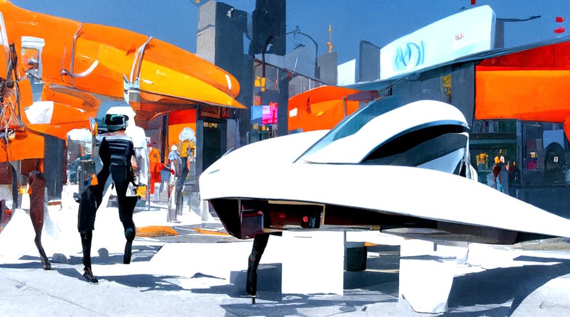 Futuristic Street Scene by Sparth, Soukup, and Shore
