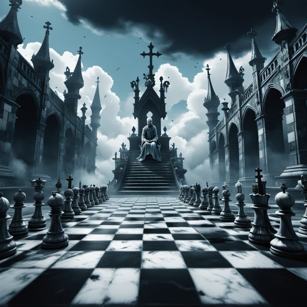 Eerie Chessboard: Angels vs. Death in Dark Fantasy