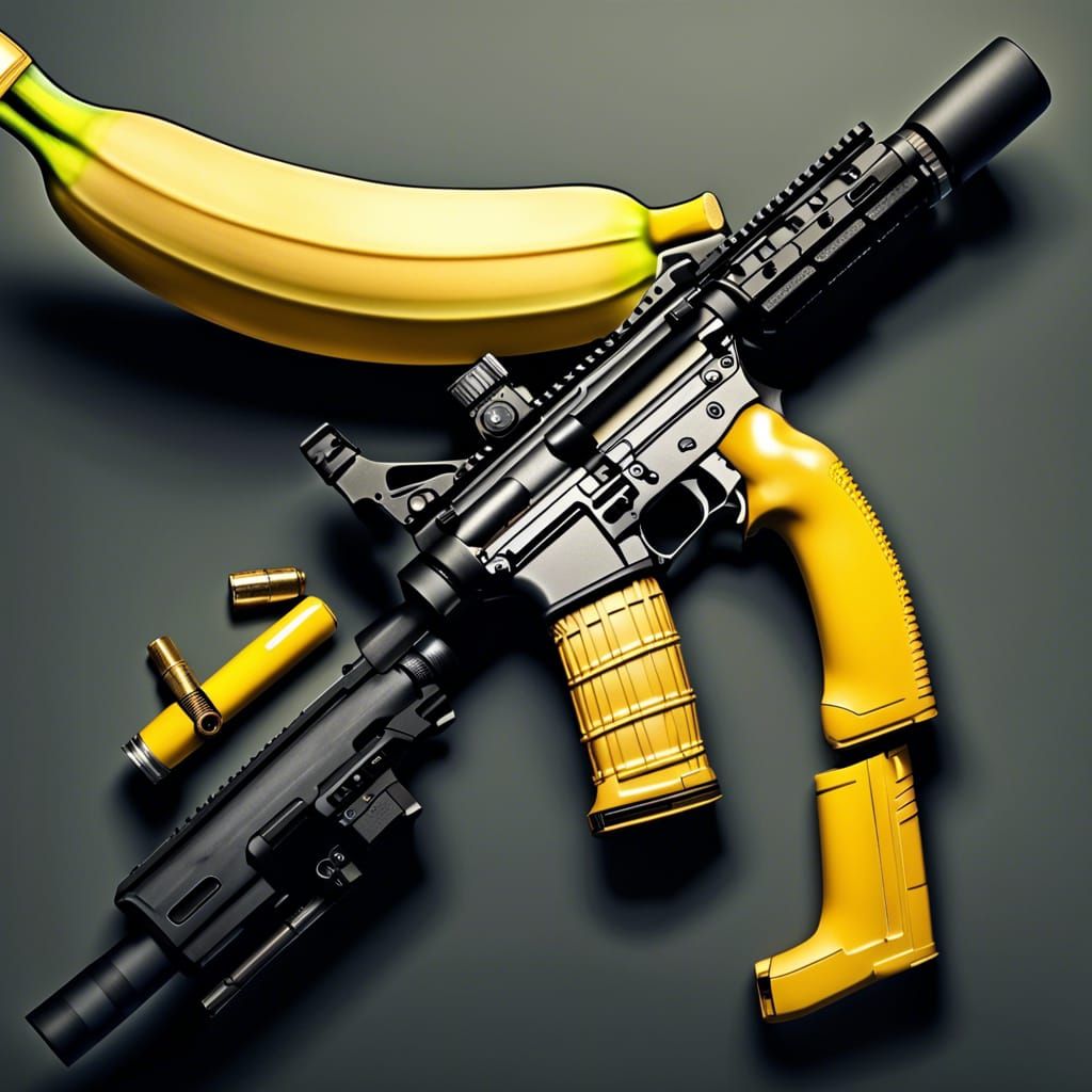 Surreal AR-15 with Banana Clip and Bazooka