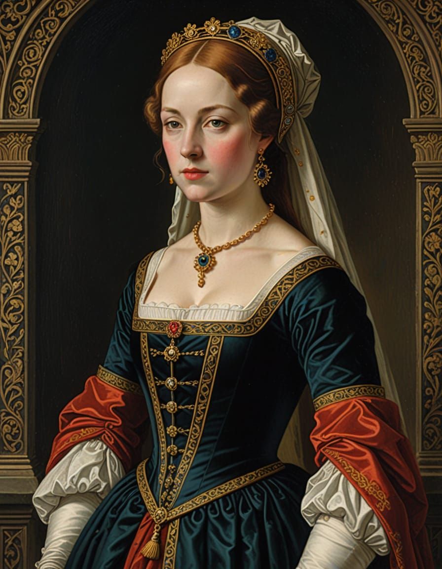 15th Century Irish Courtesan in Elegant Attire