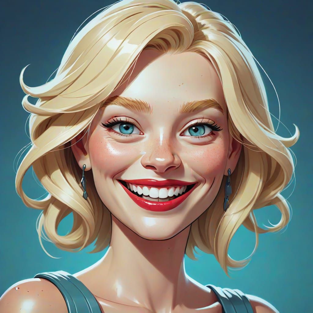 Swedish Girl Caricature in Ash Thorp Style