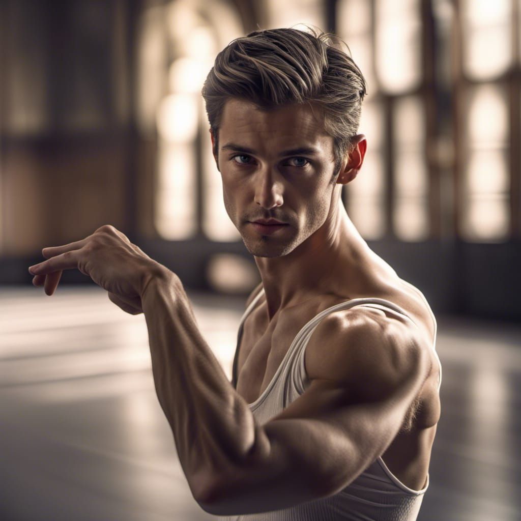 Dramatic HDR Photo of Handsome Male Ballerina