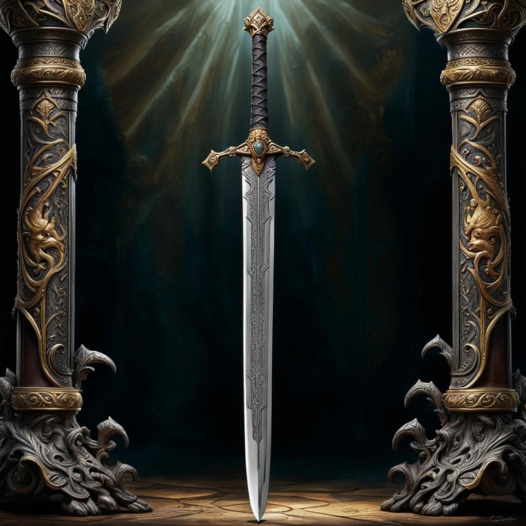 Godsbane: Mythical Longsword in Detailed Fantasy Art