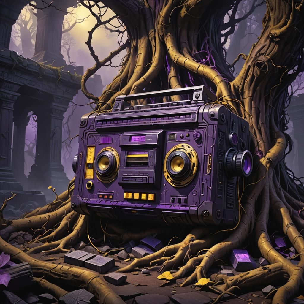 Mystical Cassette Recorder in Dark Fantasy Art