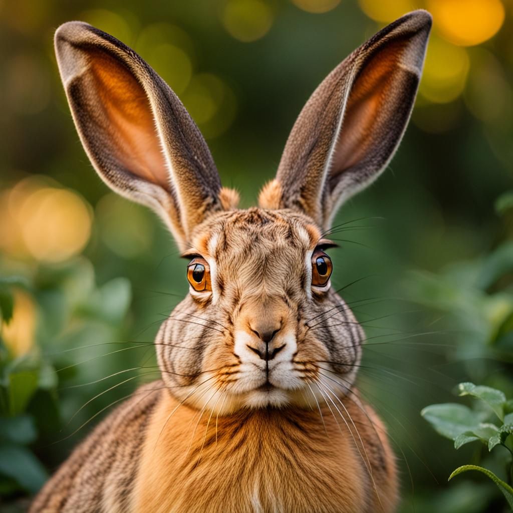 Cape Hare Portrait in Golden Hour Light