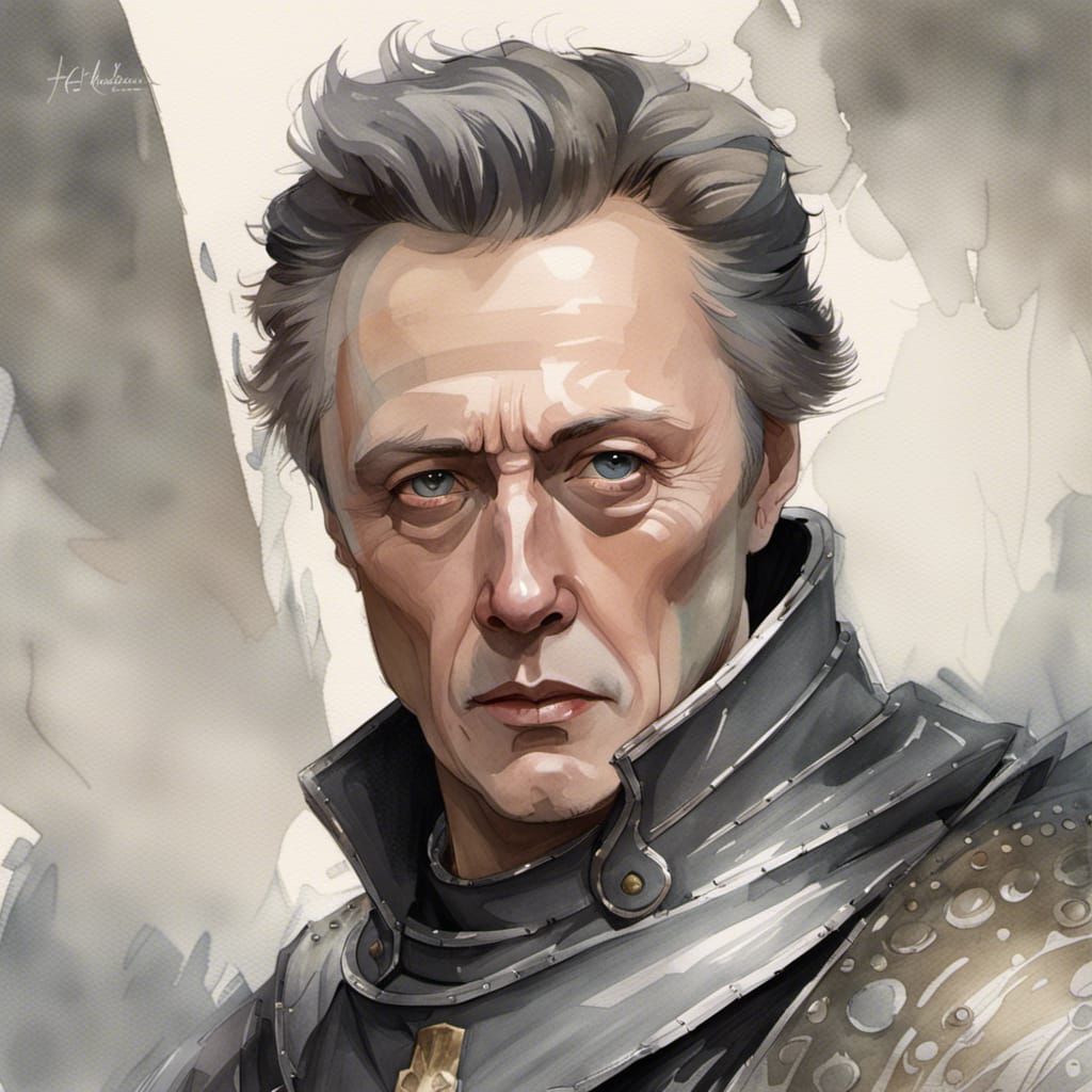 Young Knight in Elizabethan Watercolor Style