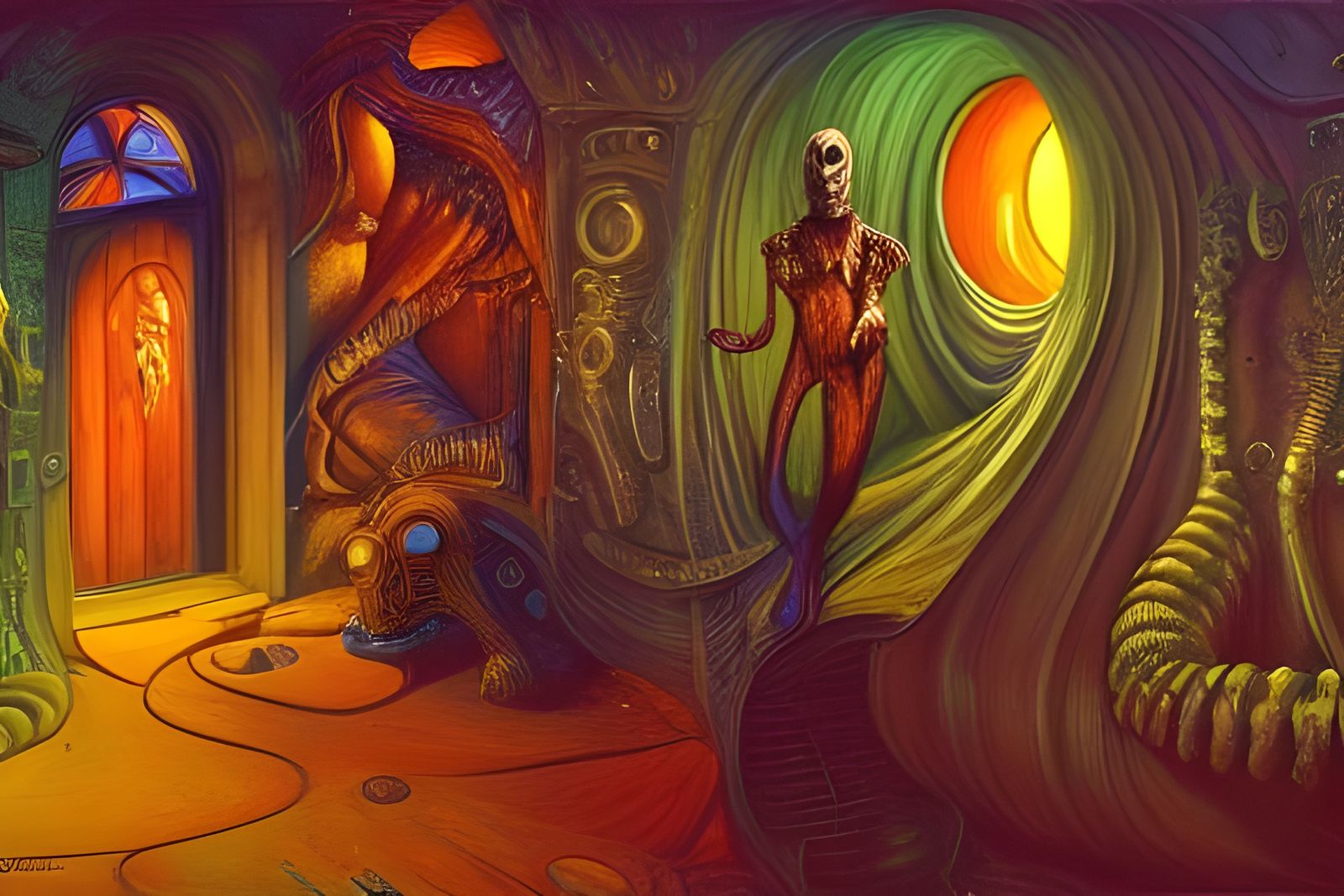 Cenobite in Basement: A Fantasy Concept Art