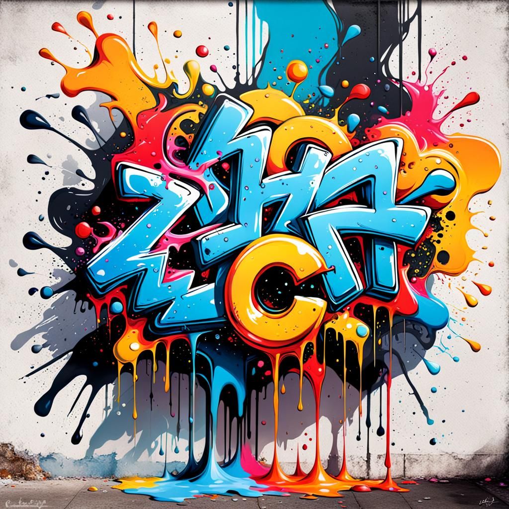 Colorful Graffiti Art Illusion in Street Style