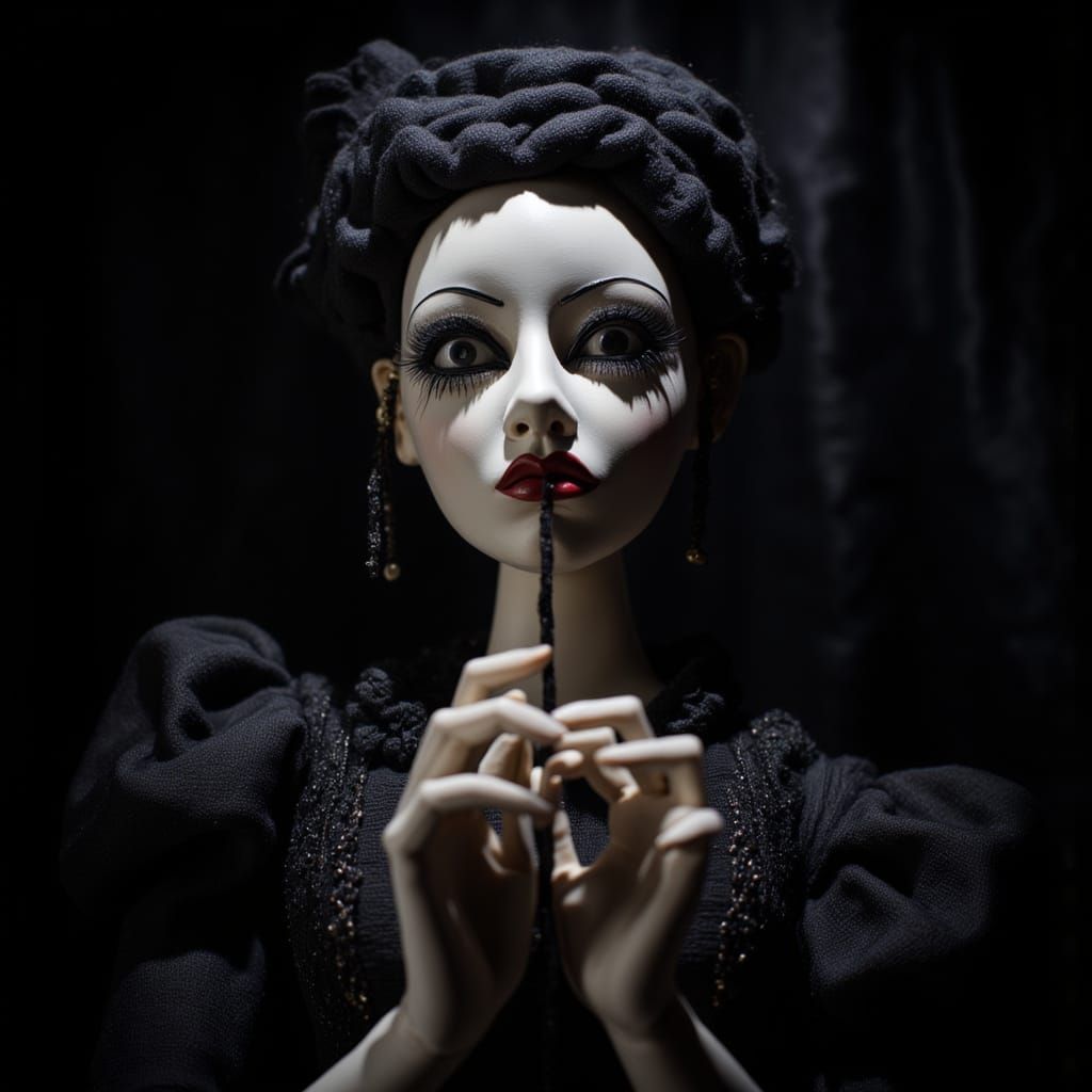 Surreal Porcelain Puppets on Stage