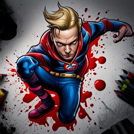 Homelander in Graffiti Street Art Style