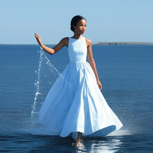 Water Dress Woman Moonwalking