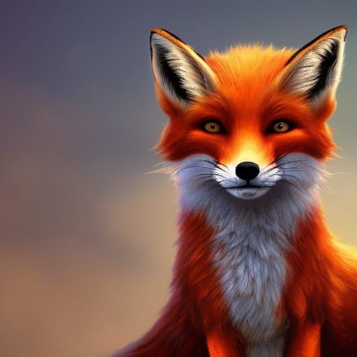 Cute Fox Detailed Matte Painting