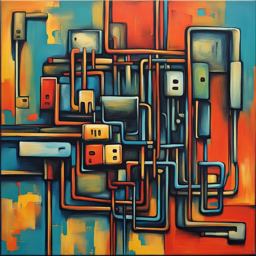 Abstract Art with Complementary Colors and Fine Details