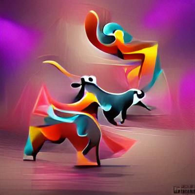 Abstract Dancing Animals in Motion