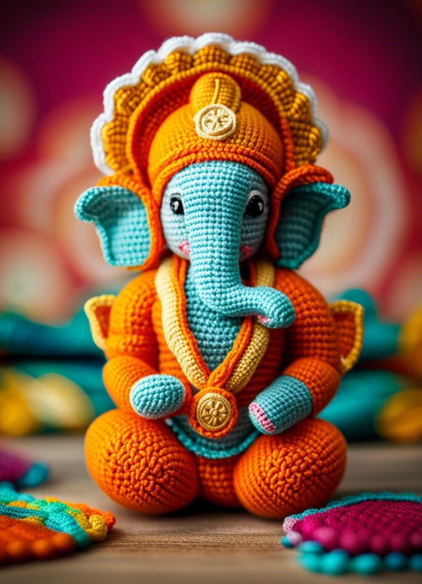 Lord Ganesh Crochet Doll