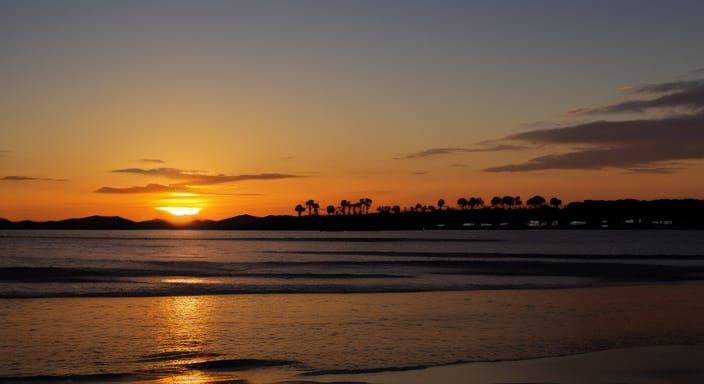 Vibrant Sunrise Silhouette in Pastel Hues