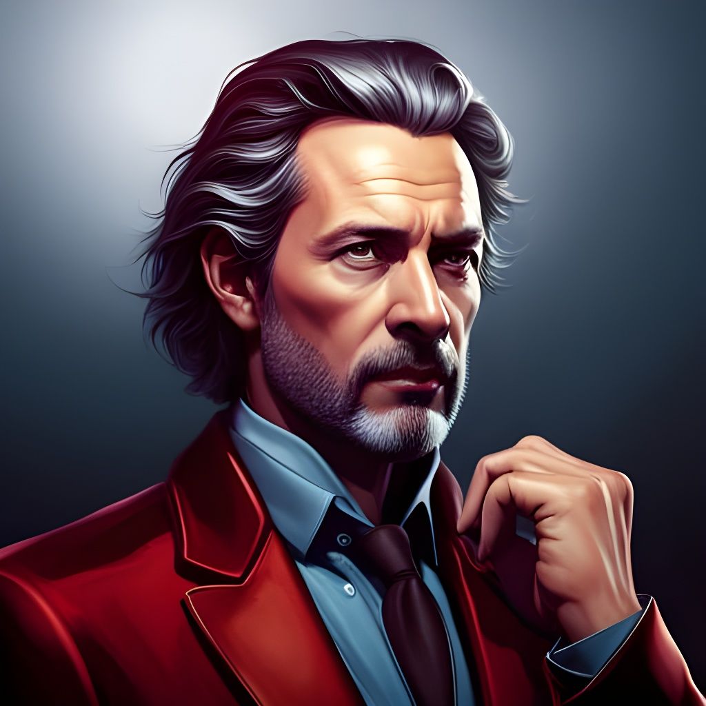 Detailed Portrait of a Man in Sci-Fi Style