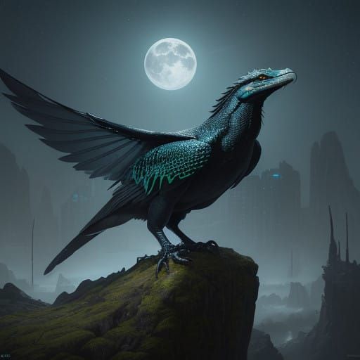 Ethereal NightWing Reigns Over Nocturnal Kingdom