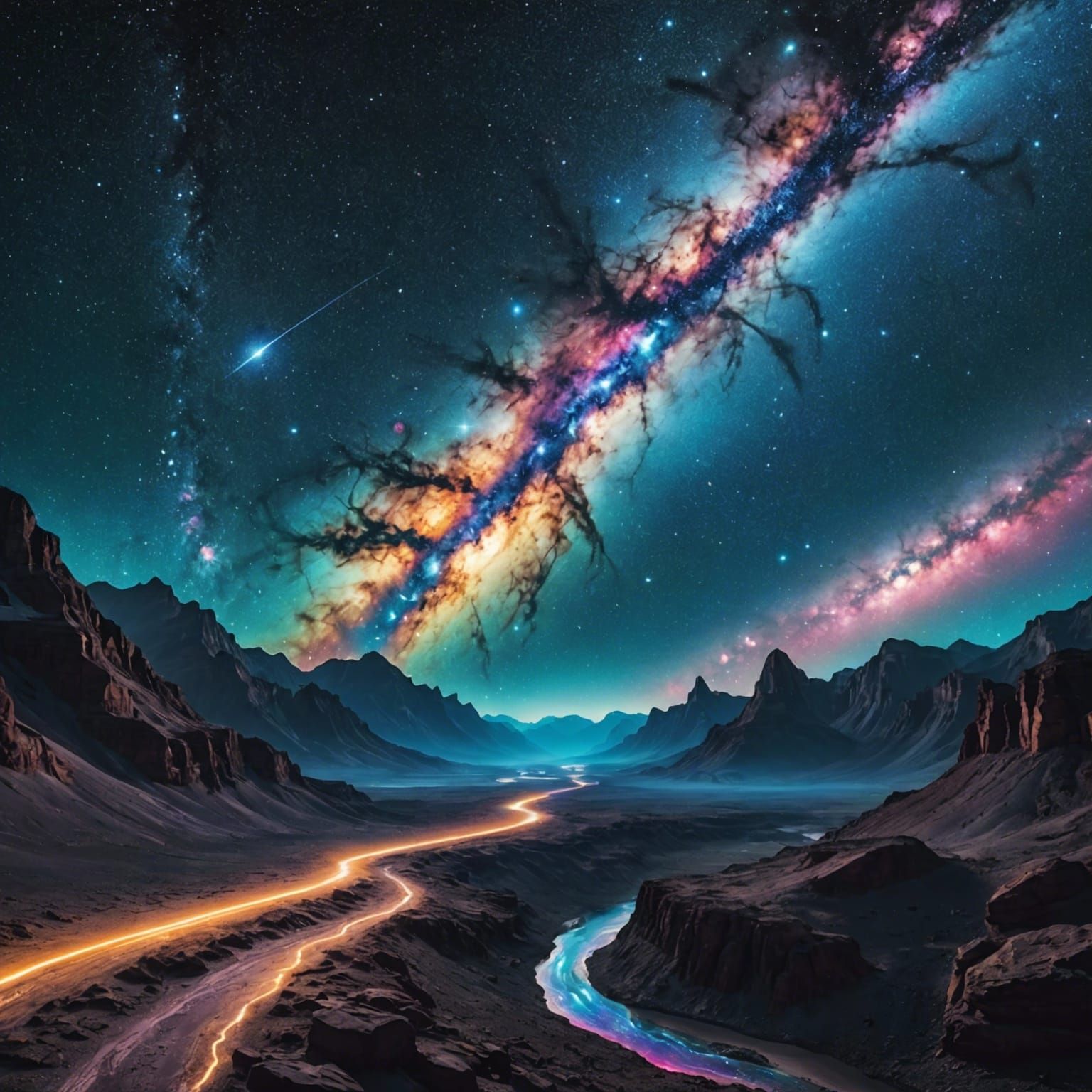 Holographic Milky Way Astral Illustration