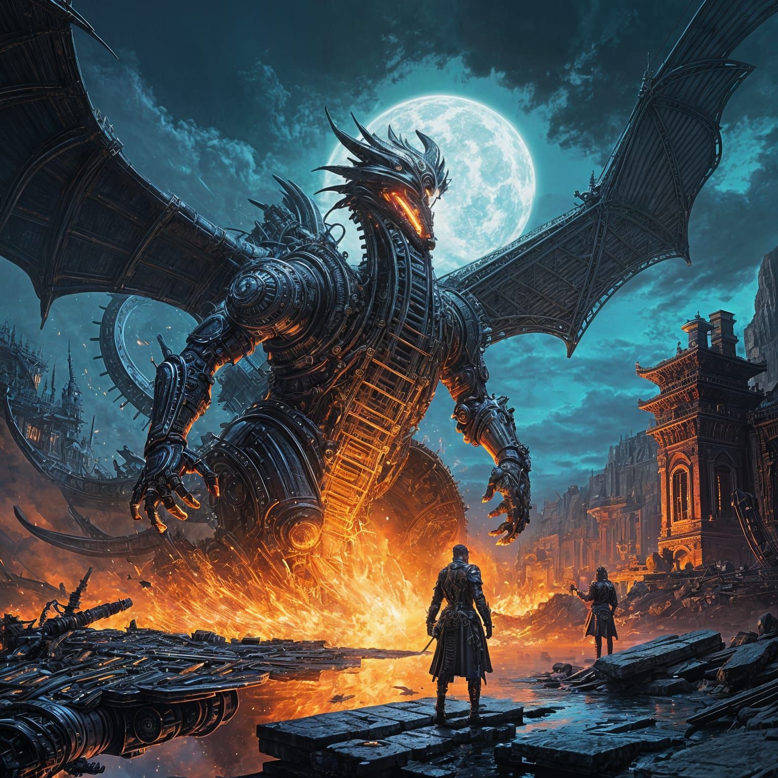 Ethereal Confrontation in a Fantastical Realm