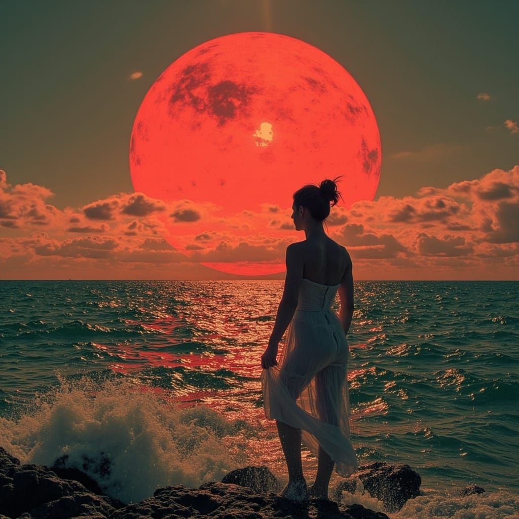 Surreal Subglacial World Under a Bleeding Red Sun