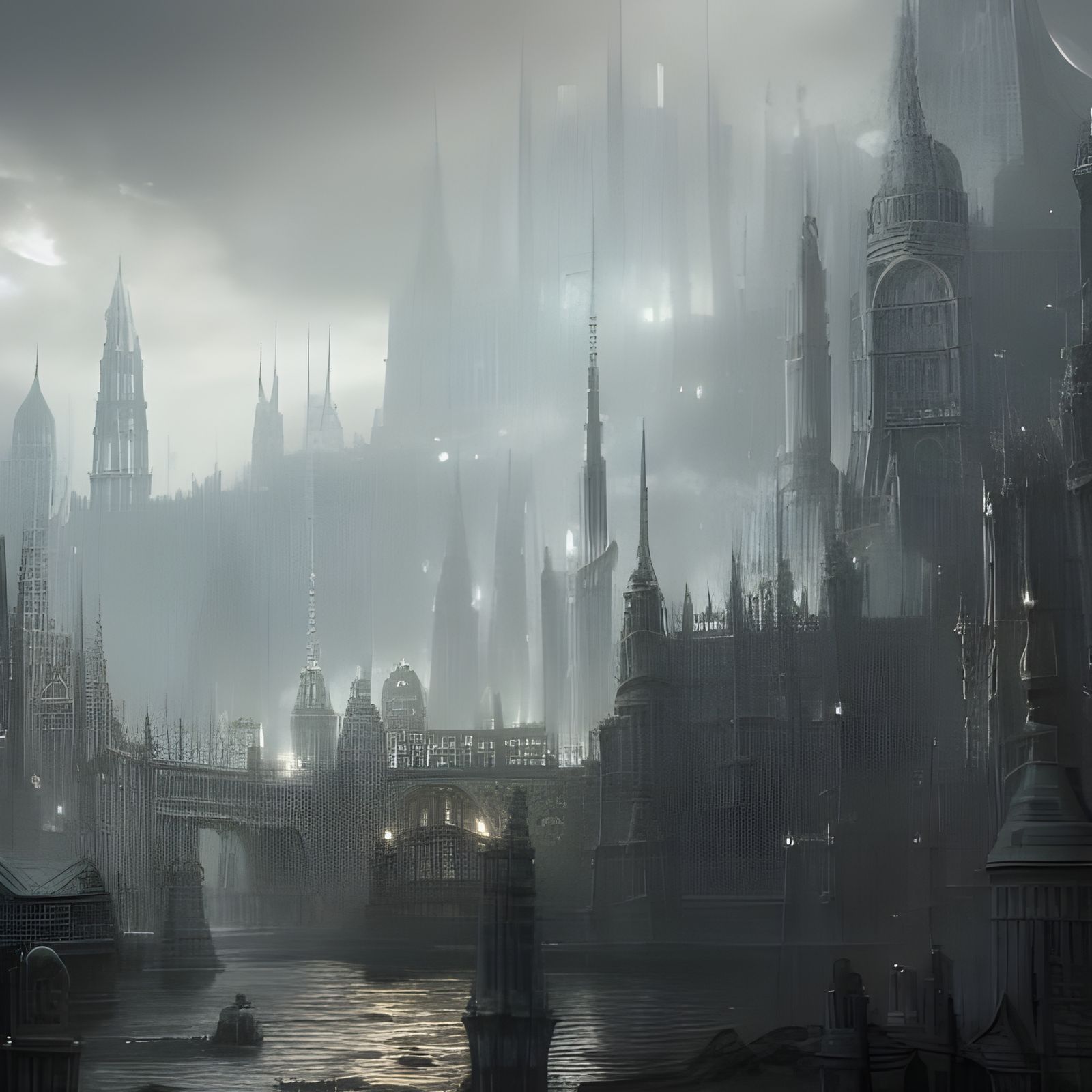 Fantastical White City Concept Art in 8K