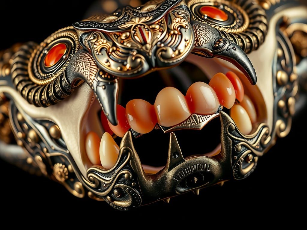 Luxurious Snake Fang Dentures in Baroque Style