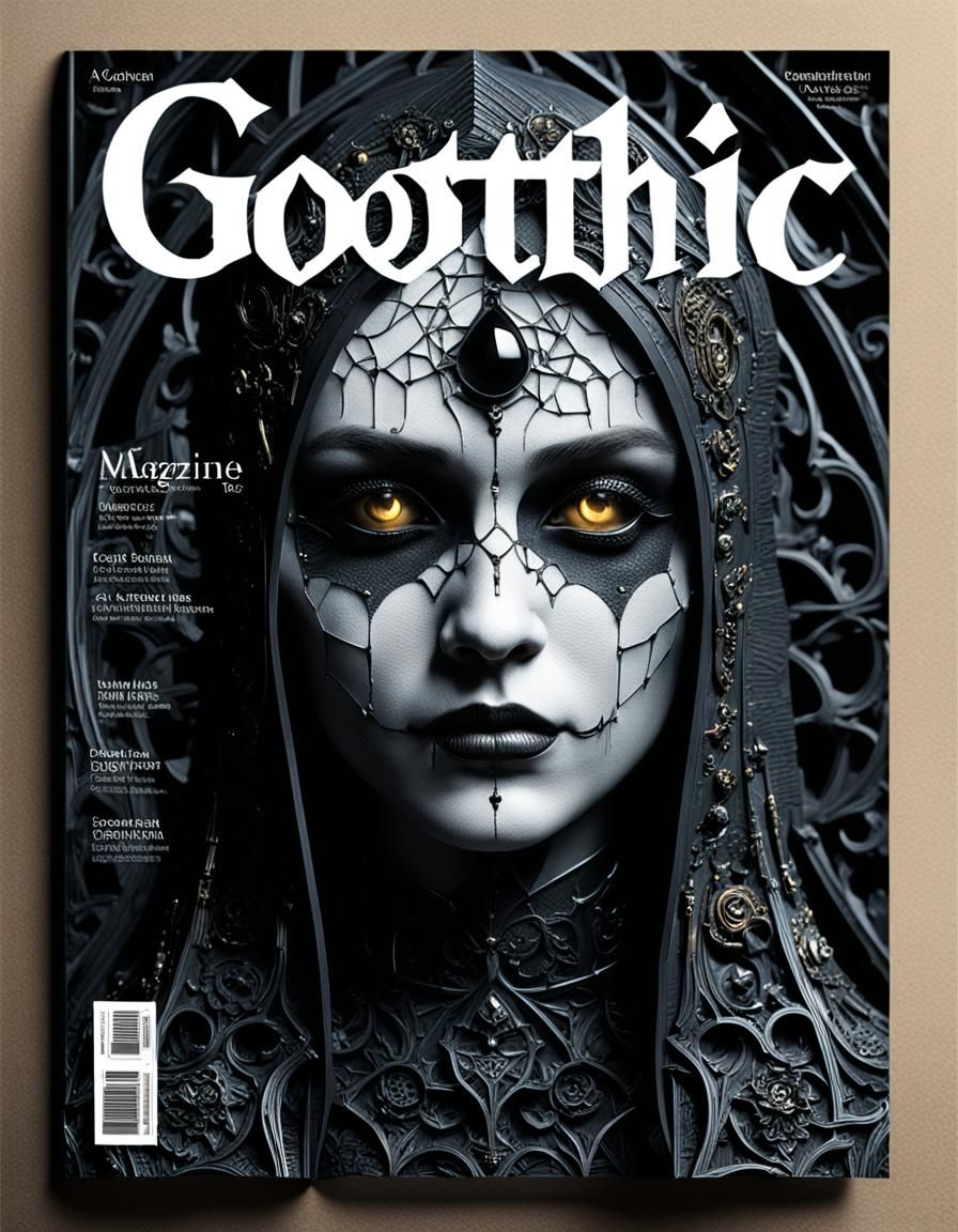 Gothic Magazine Cover in Detailed 3D Rendering