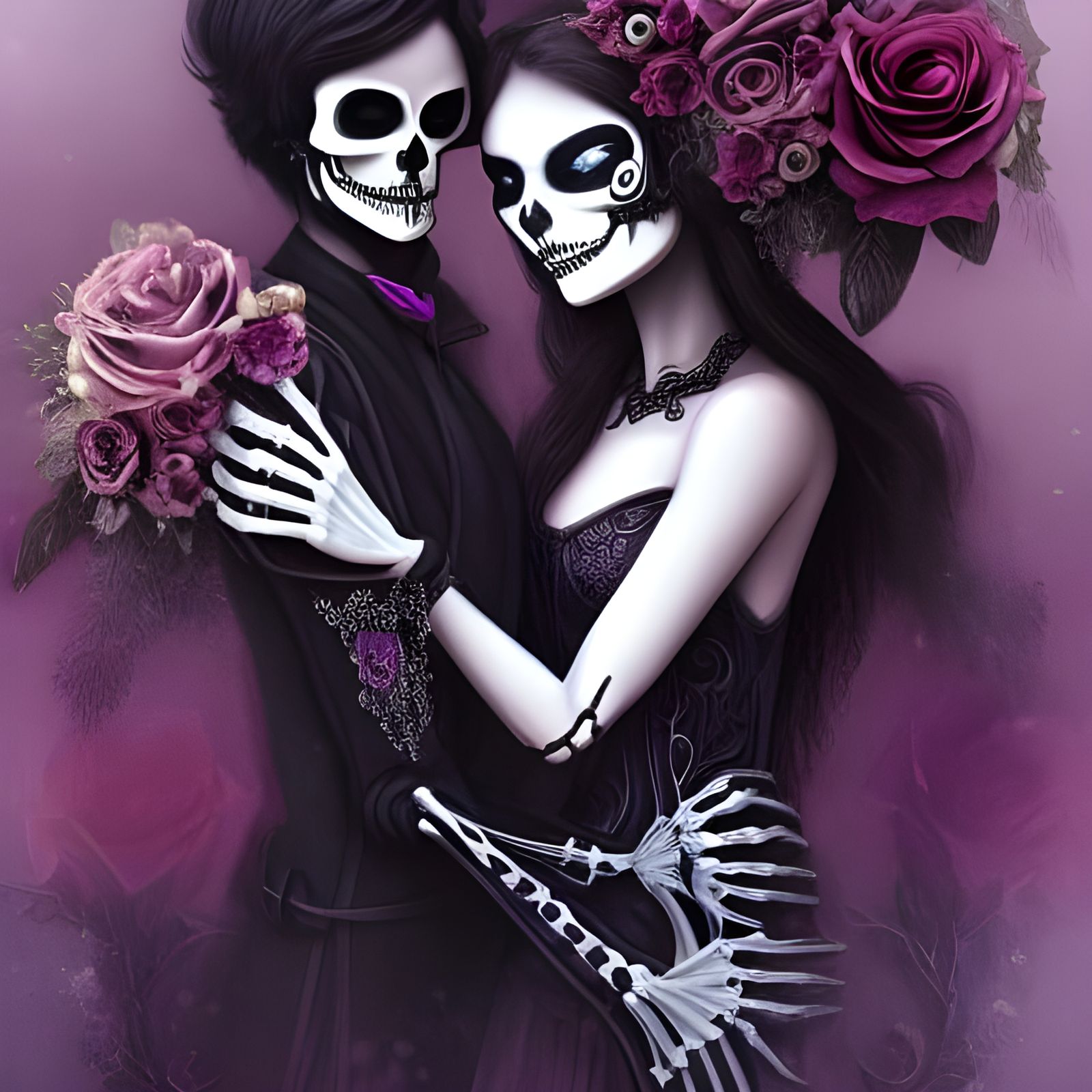 Gothic couple (with more then enough hand)