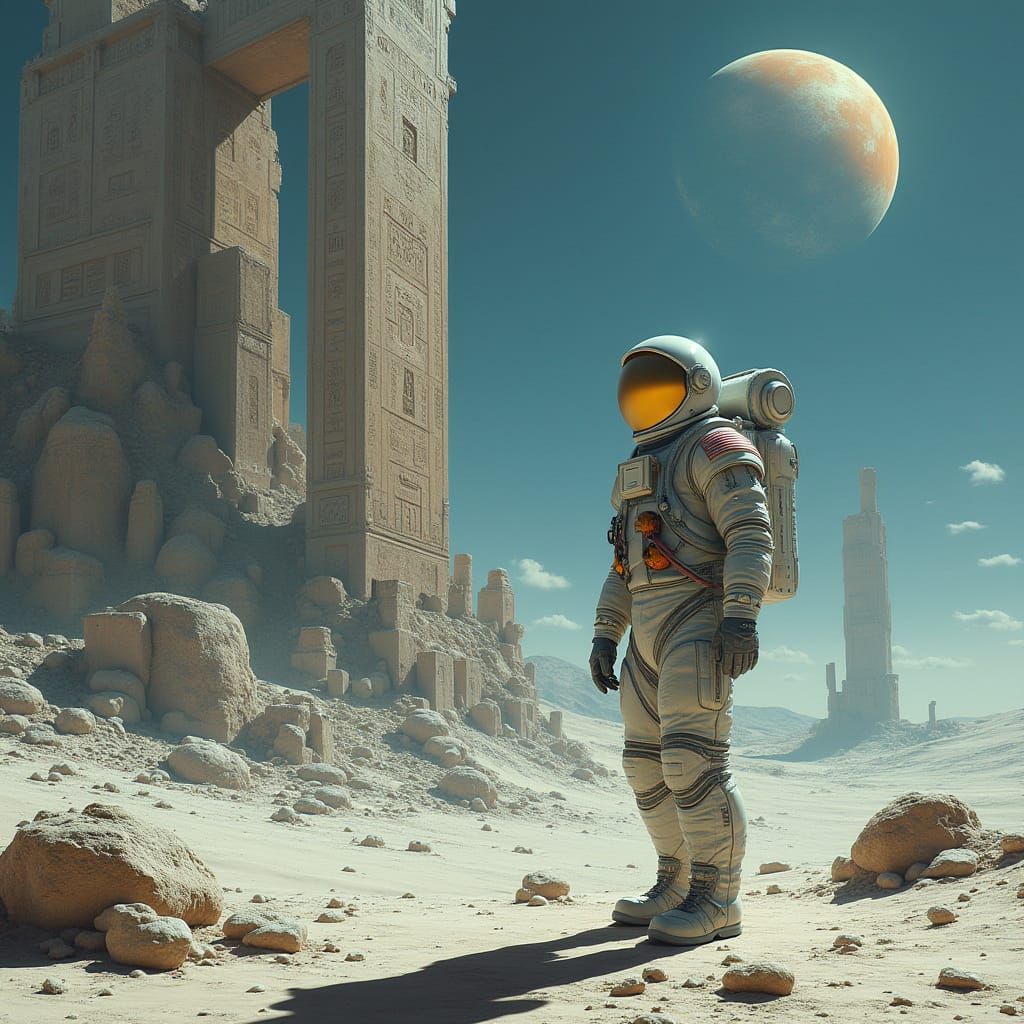 Astronaut Discovers Ancient Lunar Metropolis in a Futuristic...