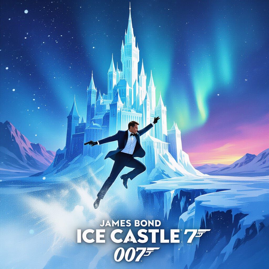 James Bond Ice Castle Action Movie Poster