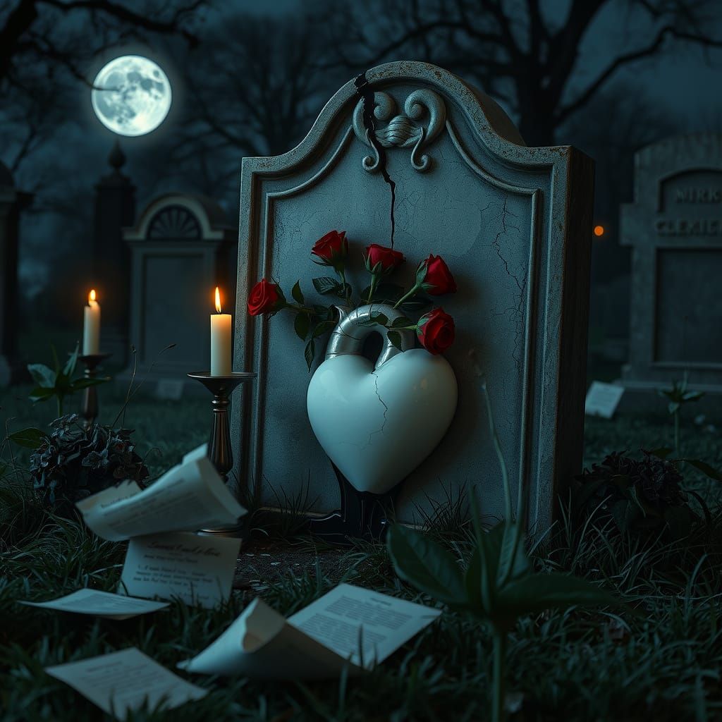 Gothic Romantic Horror: Graveyard Night Scene